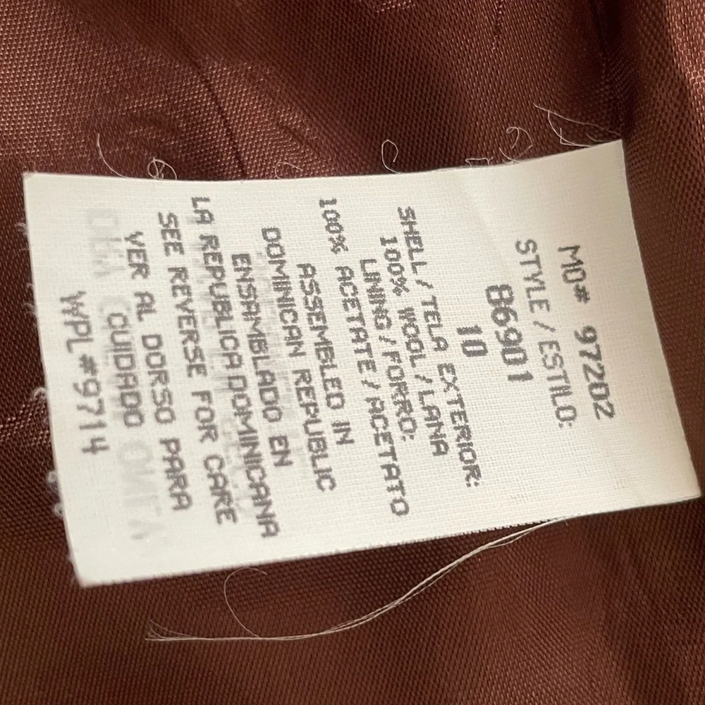 Vintage 100% Wool Chocolate Walnut Brown Sag Harbor Fall Blazer Jacket Size 10 - Picture 10 of 10